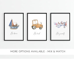 Vehicle Quote Prints Boys Nursery Decor, Set Of 6 - A4 - thumbnail 1