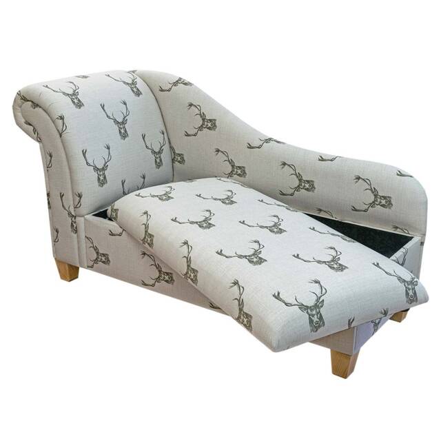 Handmade Large Stag Head Storage Chaise Longue Ottoman Sofa, British Made - image 1