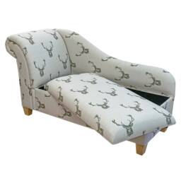 Handmade Large Stag Head Storage Chaise Longue Ottoman Sofa, British Made - thumbnail 1