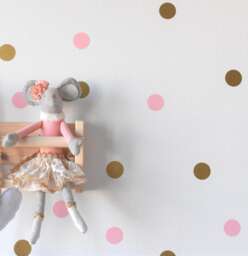 Gold & Pink Dots, Stickers On The Wall, For Children's Room, Girl's Baby Girl, Child's Polka Dots