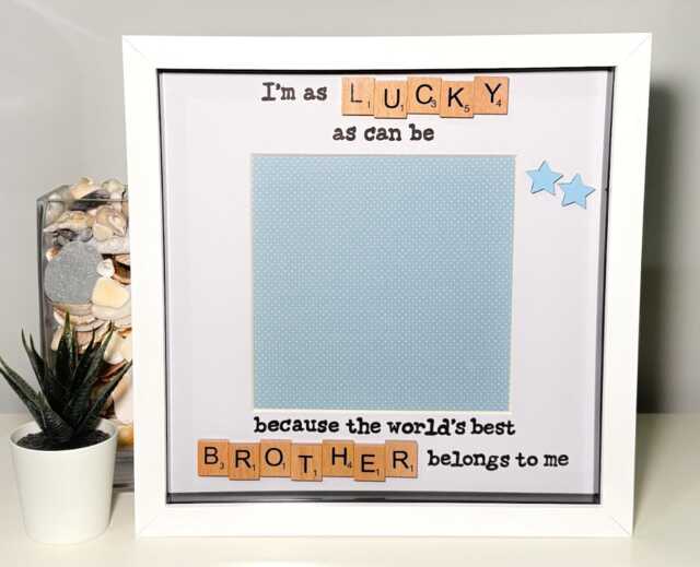 Brother Scrabble Art Photo Frame - Birthday Christmas Everyday Gift Present - image 1