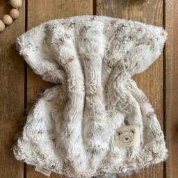 Fawn Minky Lovey Baby Blanket With Faux Fur For Nursery - thumbnail 2