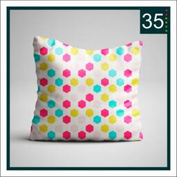 Pillow, Cushion, Gift, Pillow Cover, Geometric Style, Decorative Pillow, Handmade, Design Fabric, Unique Design, 16x16 Inch - thumbnail 4