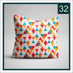 Pillow, Cushion, Gift, Pillow Cover, Geometric Style, Decorative Pillow, Handmade, Design Fabric, Unique Design, 16x16 Inch - thumbnail 2