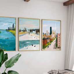 Set Of 3 Illinois Posters, Usa Wall Art Prints, Travel Poster Set, City & Nature Midwestern Landscape Posters - thumbnail 3