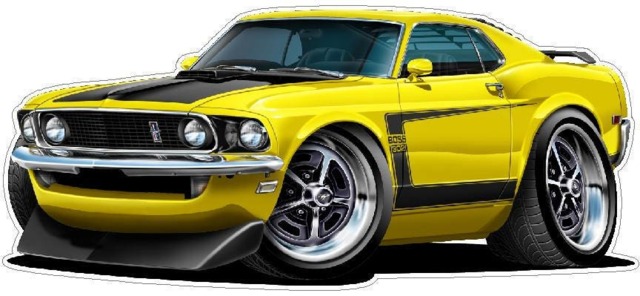 1969 Ford Mustang Boss 302 Wall Decal Classic Car Photo - image 1