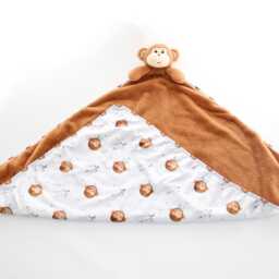 Personalised Cubbies Monkey Baby Blanket, Embroidered, , Personalized Baby Gift - thumbnail 3