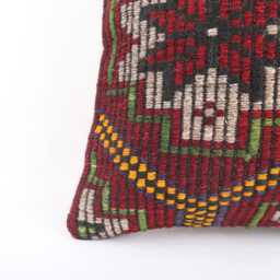 Vintage Turkish Kilim Pillow Cover 20'' Handmade Wool Cushion - thumbnail 2