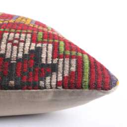 Vintage Turkish Kilim Pillow Cover 20'' Handmade Wool Cushion - thumbnail 4
