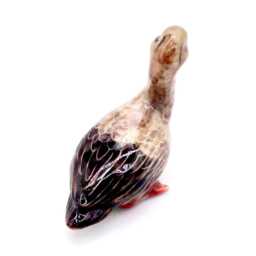 Miniature Ceramic Duck Goose Bird Standing Animal Little Brown Beige Figurine Tiny Statue Small Decoration Hand Painted Collectible Figure - thumbnail 3