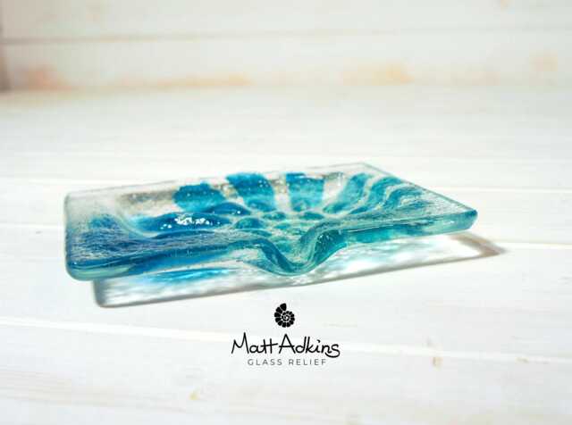 Ammonite Fused Glass Soap Dish 13x10cm - 5x4 - image 1