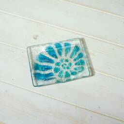 Ammonite Fused Glass Soap Dish 13x10cm - 5x4 - thumbnail 3