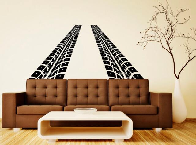 Tire Tracks Wall Vinyl Decal Dirt Road With Traces Stickers Art Murals Design Interior Home Decor - 3Tr4K - image 1