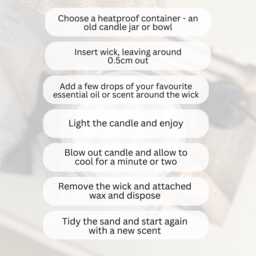 Eco Soy Candle Sand Refil Kit With A Free Cotton Wicks & Optional Signature Scent, Refillable, Sand, White Home Candles - thumbnail 3