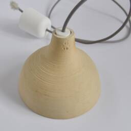 Handmade Raku Ceramic Pendant Light - Earthy Glazed Interior, E27 - thumbnail 4