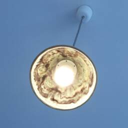 Handmade Raku Ceramic Pendant Light - Earthy Glazed Interior, E27 - thumbnail 3