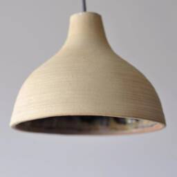Handmade Raku Ceramic Pendant Light - Earthy Glazed Interior, E27 - thumbnail 2