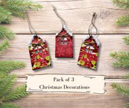 Pack Of 3 Christmas Decorations - Card Toppers Craft Supplies Crafts House - thumbnail 1