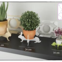 Rabbit Flowerpot Template Cnc Laser Cut Planter - Digital Download - thumbnail 2