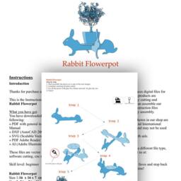 Rabbit Flowerpot Template Cnc Laser Cut Planter - Digital Download - thumbnail 3