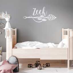Boho Arrow Name Wall Decal - Custom Vinyl Sticker Bohemian Nursery D??cor Baby Art For Kids Room - thumbnail 2