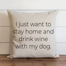 Wine With My Dog // 18 X 20 Pillow Cover Everyday Throw Gift Accent Cushion - thumbnail 1