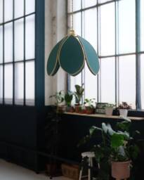 Simple Flower Pendant Light - Jungle Green & Gold