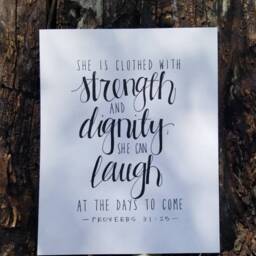 Proverbs 3125, 8x10 Christian Print, Scripture, Bible Verse, Gift For Her, Mother's Day, 31, Minimalist, Women - thumbnail 2