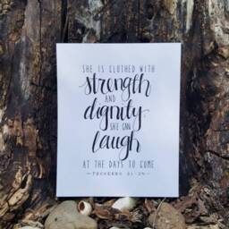 Proverbs 3125, 8x10 Christian Print, Scripture, Bible Verse, Gift For Her, Mother's Day, 31, Minimalist, Women - thumbnail 3