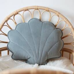 "Velvet Shell Pillow ""Grey Mint" - thumbnail 3