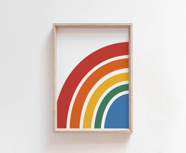 Rainbow Nursery Print, Wall Art, Girls Bedroom Boys Prints, Weather Playroom Art