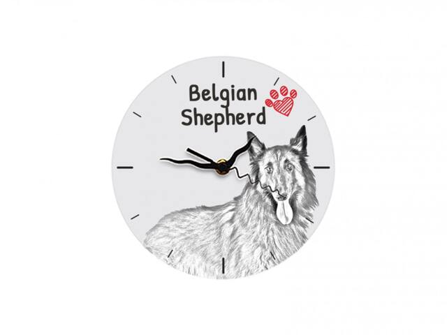 Belgian Shepherd, Free Standing Mdf Floor Clock With An Image Of A Dog - image 1