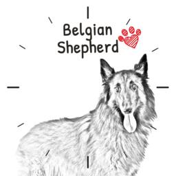 Belgian Shepherd, Free Standing Mdf Floor Clock With An Image Of A Dog - thumbnail 2