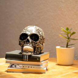 Hand Made Resin Skull, Hand Painted, Skull Art, Homeware, Local Bali Scenes, Sita Ram - thumbnail 4