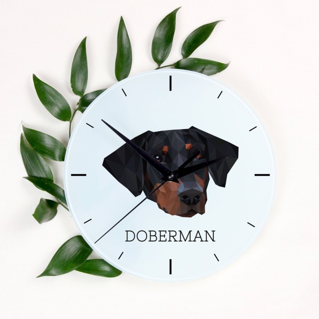 A Clock With A Dobermann Dog. New Collection The Geometric Dog - image 1