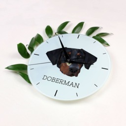 A Clock With A Dobermann Dog. New Collection The Geometric Dog - thumbnail 2