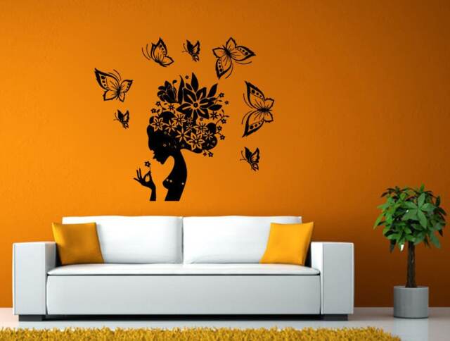Hair Beauty Salon Shop Spa Butterfly Style Cut Stylist Grooming Room Wall Sticker Decal Vinyl Mural Decor Art L2445 - image 1