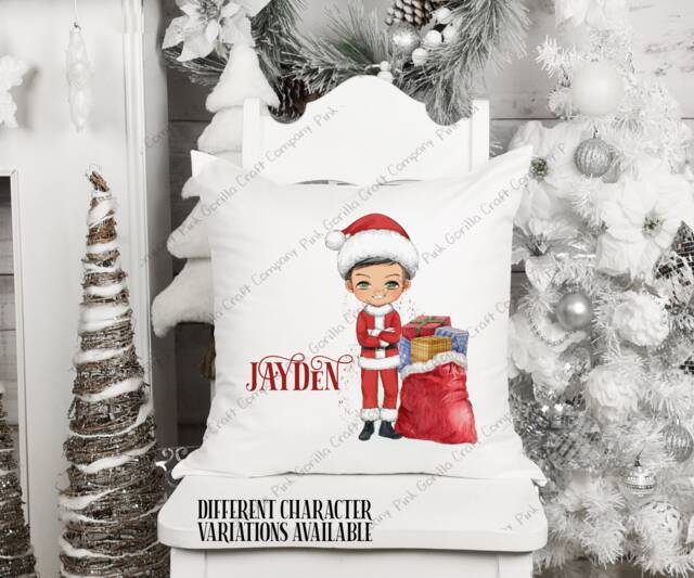 Christmas Cushion, Christmas, Gift, Pillow, Children's Cushion, Custom Character, Boy - image 1