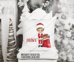 Christmas Cushion, Christmas, Gift, Pillow, Children's Cushion, Custom Character, Boy - thumbnail 1