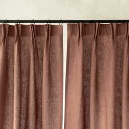 Custom Linen Curtains, Pinch Pleat Curtain Panels, Natural Pleated Drapes - thumbnail 3