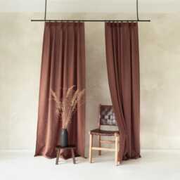 Custom Linen Curtains, Pinch Pleat Curtain Panels, Natural Pleated Drapes - thumbnail 1