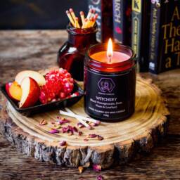 Black Pomegranate, Rose & Leather Candle - Witchery Witchy Gothic Gift 150G - thumbnail 2