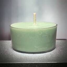 Cucumber Melon Scented Candles Tealights 100% Soy Seafoam Green - thumbnail 3