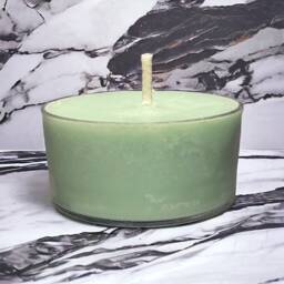 Cucumber Melon Scented Candles Tealights 100% Soy Seafoam Green - thumbnail 4