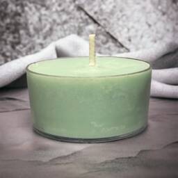 Cucumber Melon Scented Candles Tealights 100% Soy Seafoam Green - thumbnail 1