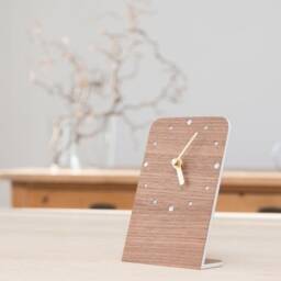 Wooden Table Clock, Modern & Silent - Small Grandfather Clock in Oak, Walnut Or Pear Wood - thumbnail 2