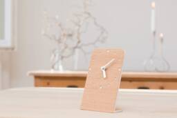 Wooden Table Clock, Modern & Silent - Small Grandfather Clock in Oak, Walnut Or Pear Wood