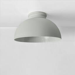 xl Pompeii - Ceramic Flush Mount Ceiling Light Handmade Minimalist Dome Fixture in Fog Gray - thumbnail 2