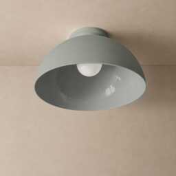 xl Pompeii - Ceramic Flush Mount Ceiling Light Handmade Minimalist Dome Fixture in Fog Gray - thumbnail 3