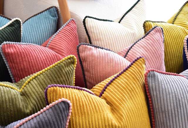 Handmade Corduroy Pillow Cover With Piping Luxury Throw Cushion - image 1